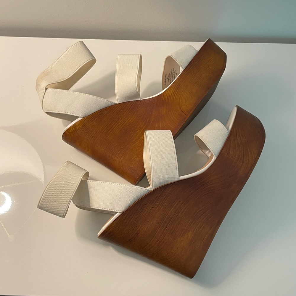 White Steve Madden Wedges - Size 8